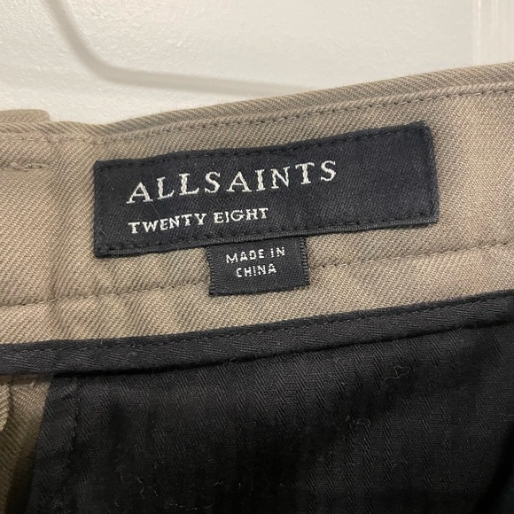 AllSaints Tallis Khaki Tapered Trousers - Picture 6 of 6